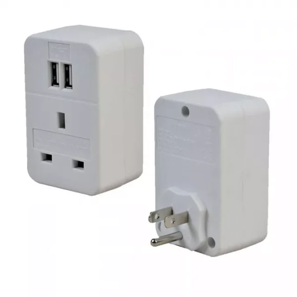 Adaptor 1 Way with 2x USB Charging Ports Ideal for Smartphones, Tablets