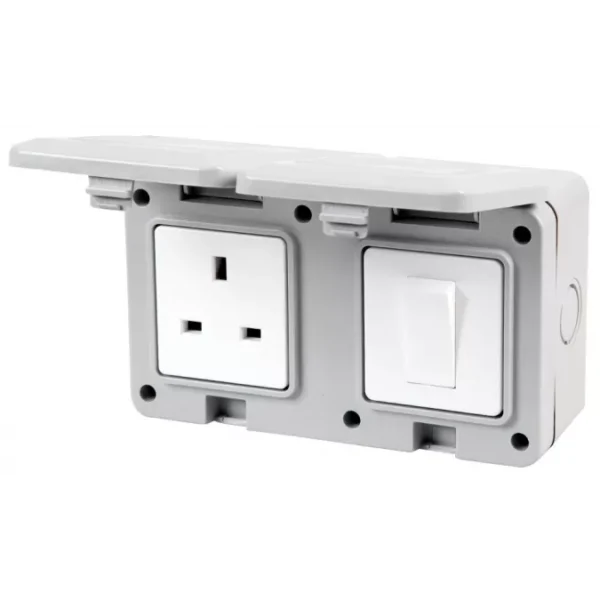 Outdoor Mains 13A Socket & Switch IP55