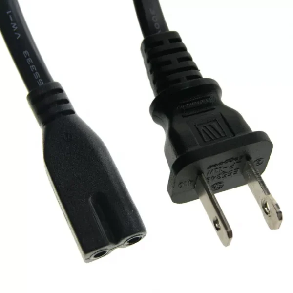 1.5m US USA Plug Figure of 8 C7 2 Pin AC Mains Power Cable Lead