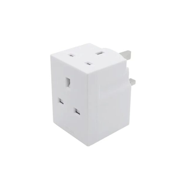 PRO-ELEC SL675 3-Way 13amp Plug Adapter – 3 Sockets, White