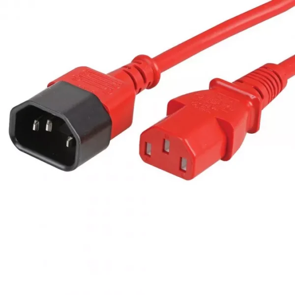 5m IEC C14 to IEC C13 Power Lead Extension Cable – Red