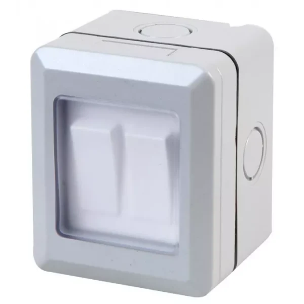 2-Gang 2-Way Weatherproof Mains Switch, IP55